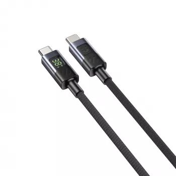 UNITEK USB-C auf USB-C Kabel 60W PD 480Mbps mit LED-Anzeige 3m geflochten Schwarz