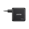 UNITEK GaN Charger mit Display 140W 3xUSB-C 1xUSB-A PD3.0 QC4.0 Schwarz