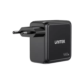 UNITEK GaN Charger mit Display 140W 3xUSB-C 1xUSB-A PD3.0 QC4.0 Schwarz