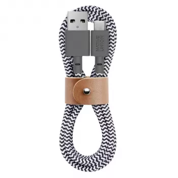 Native Union Belt Cable USB-A auf USB-C 1,2 m Zebra
