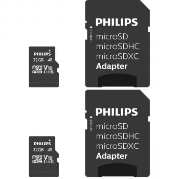Philips MicroSDHC 2-Pack 32GB Class 10 UHS-I U1 inkl. Adapter
