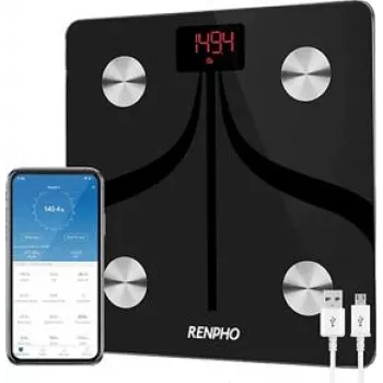 Renpho Smart-Badezimmerwaage mit App - Schwarz (ES-30M-US)