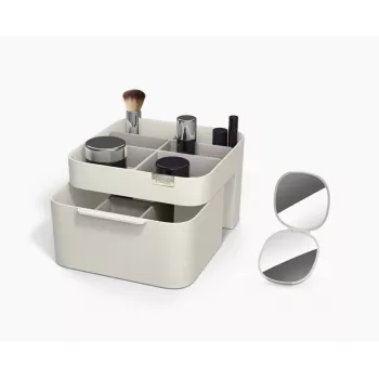 Joseph Joseph Viva Make Me Up Set: Kosmetik-Organizer mit magnetischer Schublade und 2-in-1-Taschenspiegel (75007)