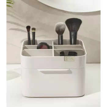 Joseph Joseph Viva Make Me Up Set: Kosmetik-Organizer mit magnetischer Schublade und 2-in-1-Taschenspiegel (75007)