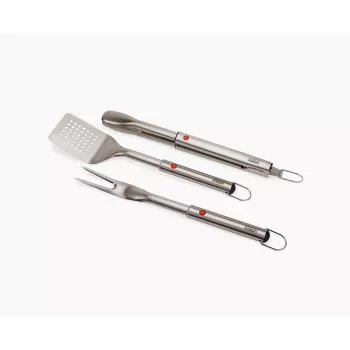 Joseph Joseph GrillOut 3-teiliges Edelstahl-BBQ-Set mit Wender, Zange & Gabel