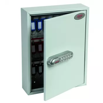 Phoenix Safe KC0601E Schlüsseltresor - Grau - 42 Haken - Elektronikschloss - Wandmontage - 270 x 80 x 350 mm