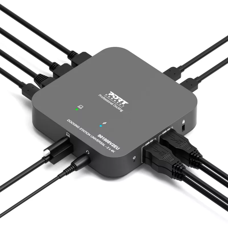 PORT Designs Universal Docking Station - 2 x 4K 2 HDMI mit Netzteil - EU