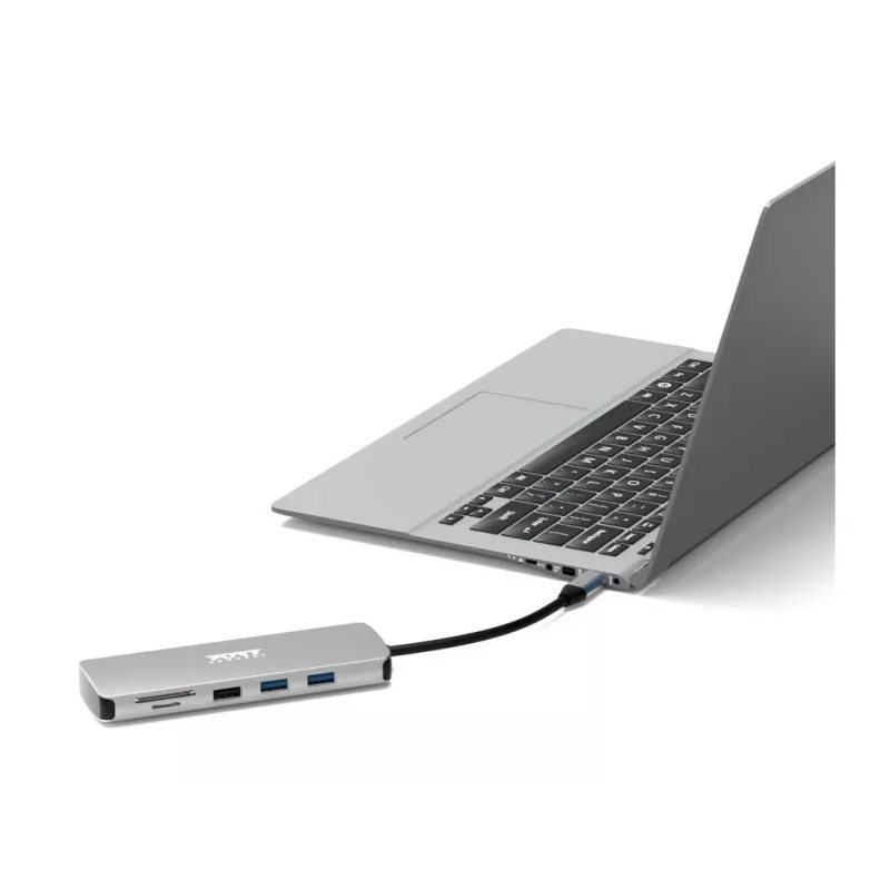 PORT Designs USB-C 9-in-1 Docking Station mit 4K HDMI und 85W PD - Space Grey
