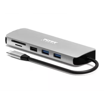 PORT Designs USB-C 9-in-1 Docking Station mit 4K HDMI und 85W PD - Space Grey