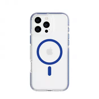 Tech21 EvoCrystal MagSafe Case für iPhone 16 Pro Max Blau Transluzent