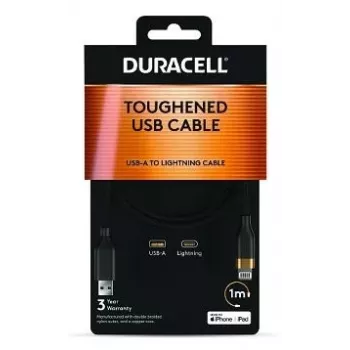 DURACELL 1m USB-A auf Lightning Kabel Weiß MFi zertifiziert