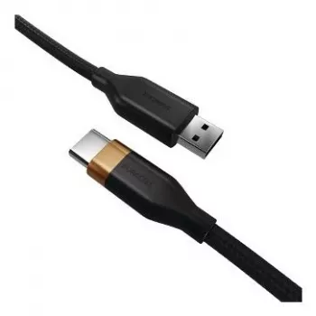 2-POWER 2m USB-A auf USB-C 60W Lade- und Datenkabel - Schwarz