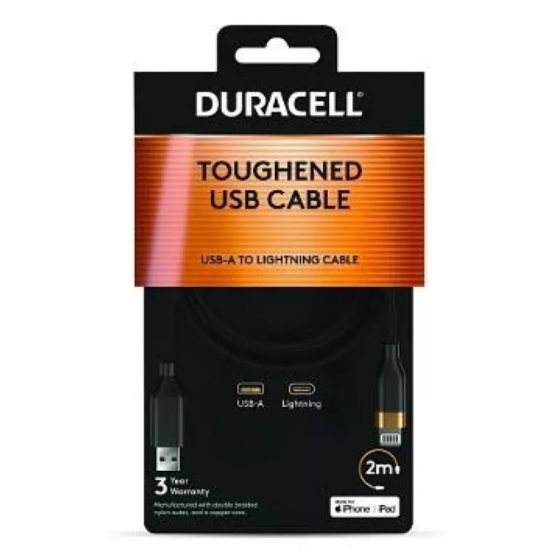 2-Power 2m USB-A auf Lightning Kabel - Schwarz