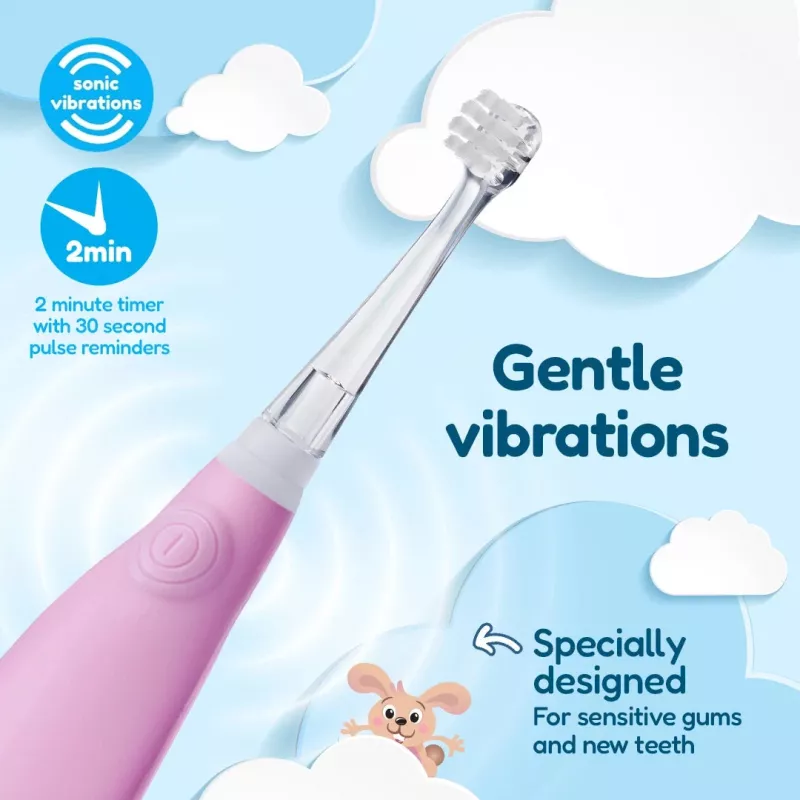 BRUSH-BABY Baby Sonic Schallzahnbürste 0-3 Jahre Pink