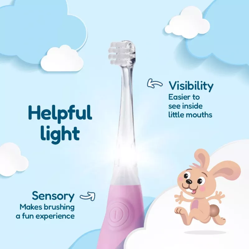 BRUSH-BABY Baby Sonic Schallzahnbürste 0-3 Jahre Pink