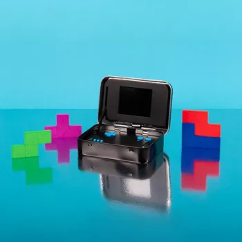 FIZZ CREATIONS Tetris Retro-Arcade-Handheld-Konsole, Farbe, Metallgehäuse