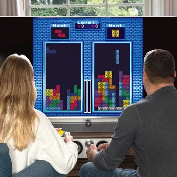 FIZZ CREATIONS Tetris Duel Retro Arcade Konsole für zwei Spieler mit 2 kabelgebundenen Gamepads Plug & Play