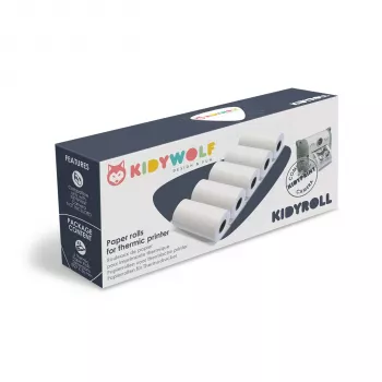KIDYWOLF Papierrollen für Thermodrucker, 5 Stück