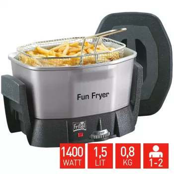 FRITEL Starter Fritteuse 1,5L 1400W Schwarz/Grau/Silber