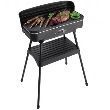 FRITEL Starter BBQ 2246 Elektrogrill mit Ständer, 2200 W, Schwarz