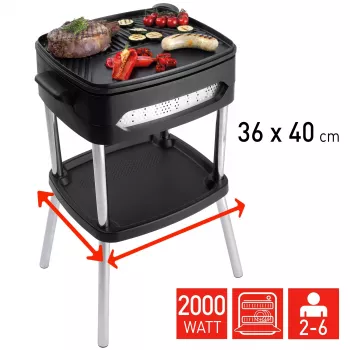 FRITEL Family BBQ 3256 Elektrischer BBQ-Grill Rot/Schwarz