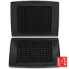 FRITEL Family Waffle Plate Set (2 Platten) für Waffeleisen 1300 Serie - Antihaft-Gussaluminium, spülmaschinengeeignet, Schwarz/Grau