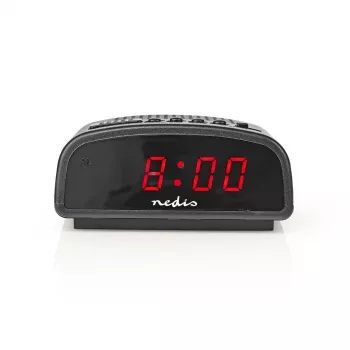 Nedis CLDK008BK LED Digitalwecker mit Schlummerfunktion, Schwarz