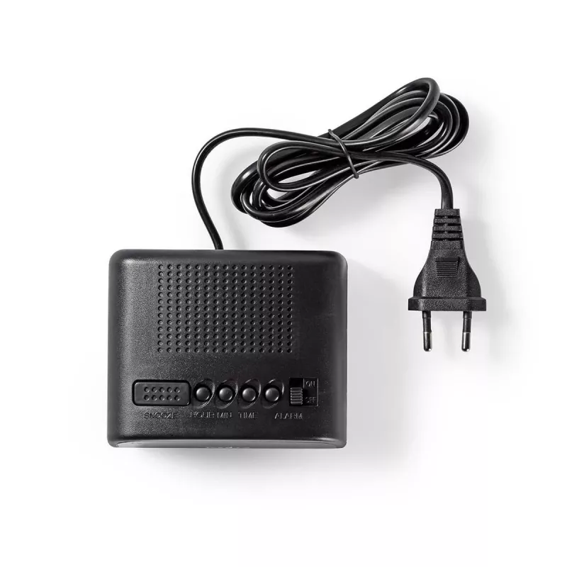 Nedis CLDK008BK LED Digitalwecker mit Schlummerfunktion, Schwarz
