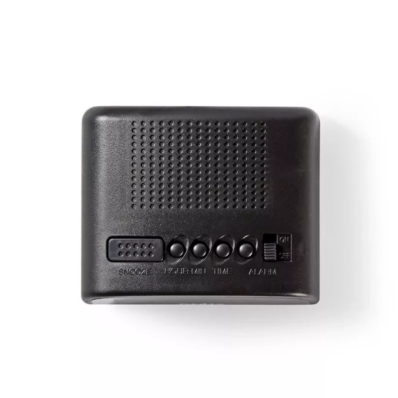 Nedis CLDK008BK LED Digitalwecker mit Schlummerfunktion, Schwarz