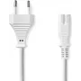 Nedis Netzkabel - Eurostecker auf IEC-320-C7, 3,00 m, gerade, flach, PVC, weiß