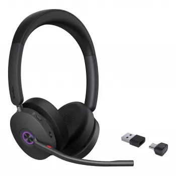 Yealink BH74 Teams kabelloses Headset mit ANC, USB-C/A-Dongle, On-Ear, Schwarz