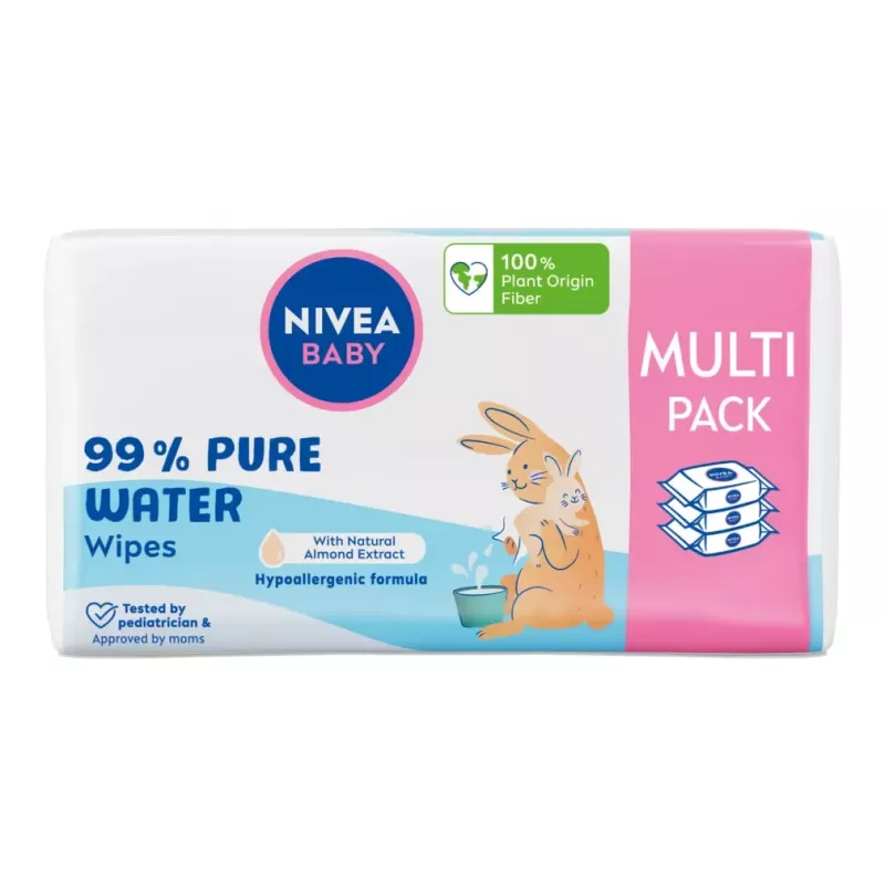 NIVEA Baby Pure Water Feuchttücher für Babys 3x57