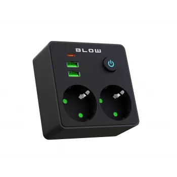 BLOW Power Strip R-20 PRx2 2xUSB-A USB-C Schwarz