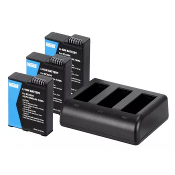 Newell Triple-Channel Charger SDC-USB-C und 3 BCX-204 Akkus für DJI Osmo Action