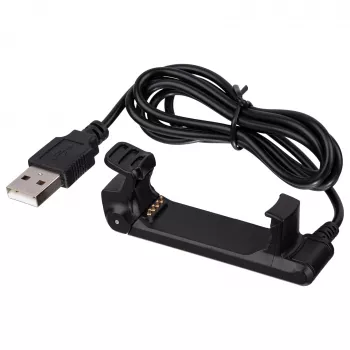 Akyga AK-SW-19 USB-Ladekabel mit Clip für Garmin Forerunner 220, 1 m, schwarz