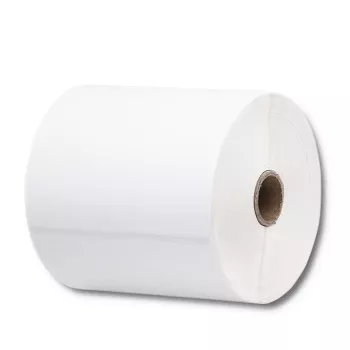 QOLTEC Thermoetiketten 100 x 150 mm 350 Stück - Direktthermo, Weiß, Permanentkleber