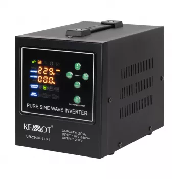 KEMOT PROsinus-500-LFP4 USV Reine Sinuswelle Wechselrichter mit Ladefunktion 12V 230V 500VA/300W