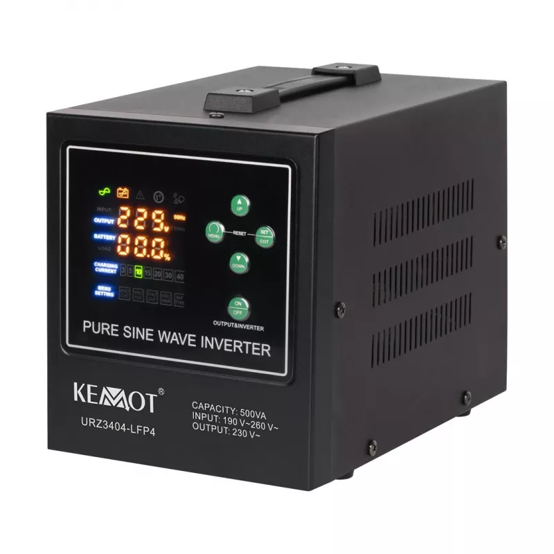 KEMOT PROsinus-500-LFP4 USV Reine Sinuswelle Wechselrichter mit Ladefunktion 12V 230V 500VA/300W