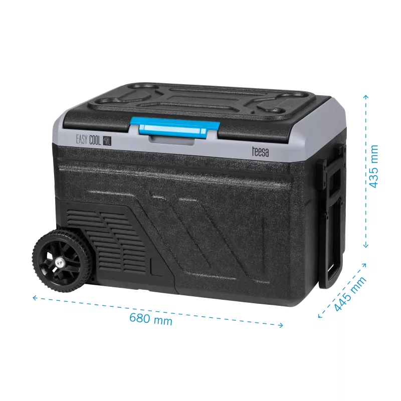 TEESA TSA6002 Professioneller Kompressor-Kühlschrank/Gefrierschrank 40L, DC12/24V AC230V, batteriekompatibel, große Räder, stabiler Griff, Bluetooth