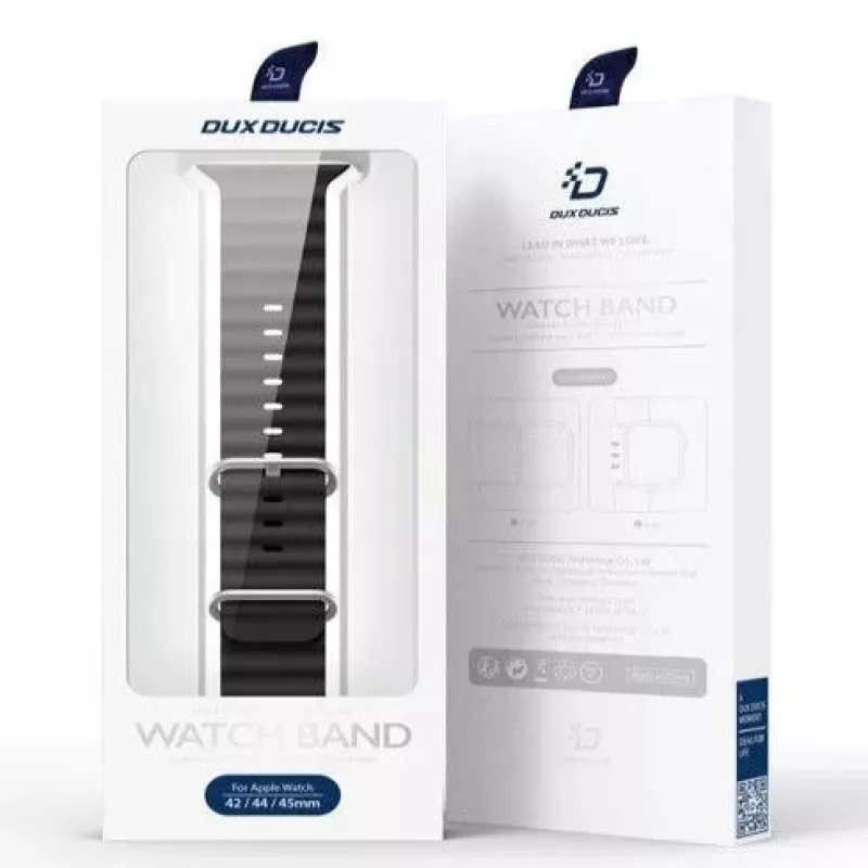 Dux Ducis Silikon-Armband für Apple Watch 8/7/6/5/4/3/2/SE (38/40/41mm) - Schwarz