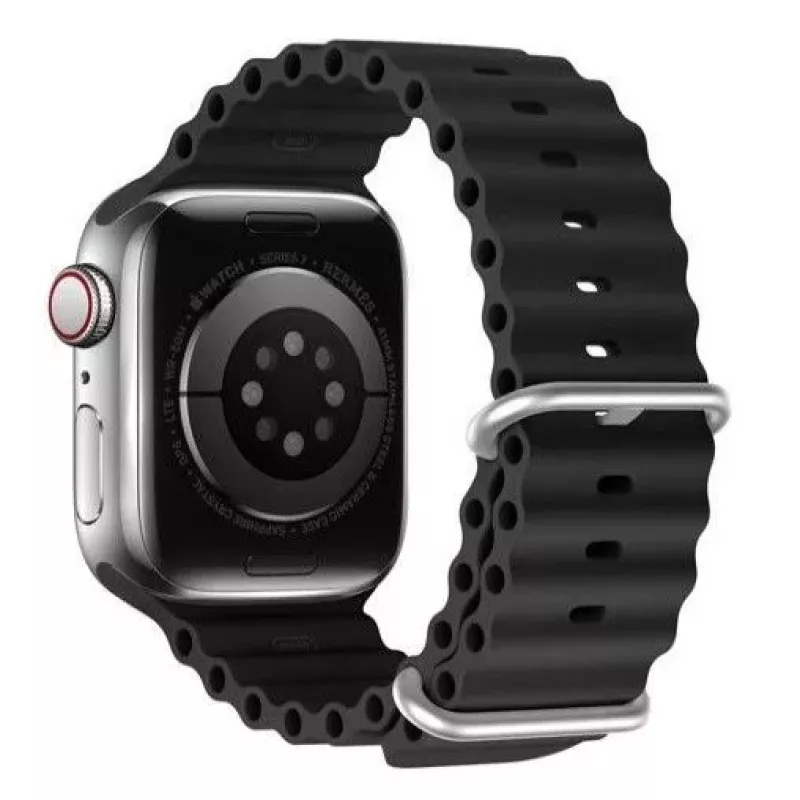 Dux Ducis Silikon-Armband für Apple Watch 8/7/6/5/4/3/2/SE (38/40/41mm) - Schwarz