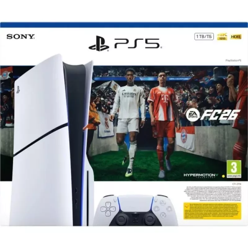 Sony PlayStation 5 Slim Disc Edition 1TB + EA Sports FC 26 Bundle - Weiß/Schwarz (CFI-2116A)