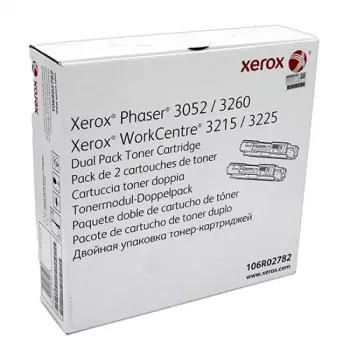 Xerox Twin Pack Black Toner Cartridges (2 x 3,000 Seiten) für Phaser 3052/3260, WorkCentre 3215/3225 - OEM 106R02782