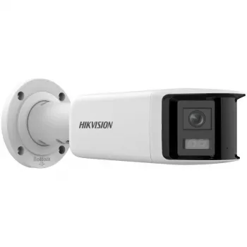 Hikvision DS-2CD2T47G2P-LSU/SL 4MP AcuSense Außen-Bullet-IP-Kamera mit 2,8-mm-Objektiv, Weißlicht, Zwei-Wege-Audio, Blitzlicht, PoE