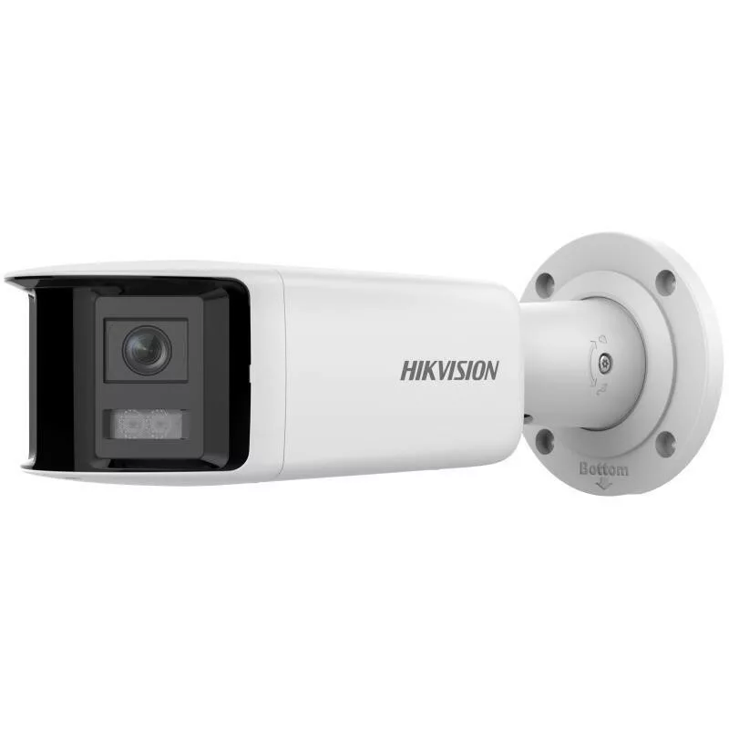 Hikvision DS-2CD2T47G2P-LSU/SL 4MP AcuSense Außen-Bullet-IP-Kamera mit 2,8-mm-Objektiv, Weißlicht, Zwei-Wege-Audio, Blitzlicht, PoE