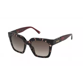 Nina Ricci SNR3185201GQ Damen-Sonnenbrille - Schwarzer Acetatrahmen mit grauen Gradientengläsern, 52 mm