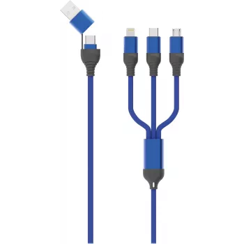 2GO 797360 USB-Kabel 1,2 m USB A/USB C/USB C/Micro-USB B/Lightning Schwarz - Blau