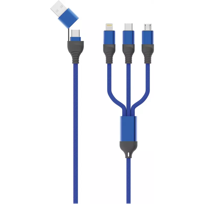 2GO 797360 USB-Kabel 1,2 m USB A/USB C/USB C/Micro-USB B/Lightning Schwarz - Blau