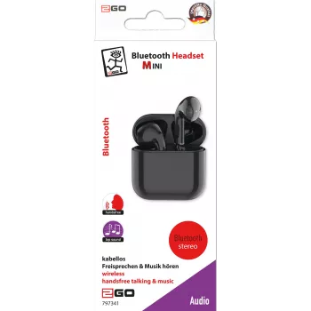2GO TWS Mini kabellose In-Ear-Kopfhörer mit Anrufen/Musik, Bluetooth 5.0, Schwarz (797341)