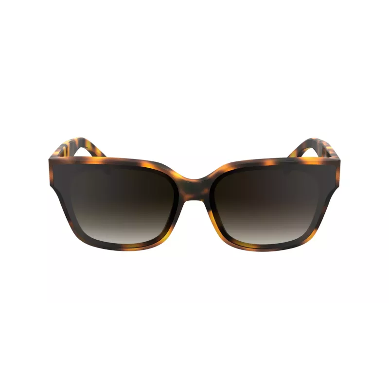 KARL LAGERFELD KL6161S-240 Damen-Sonnenbrille, übergroße quadratische Form, Havanna Braun mit braunen Gradientengläsern, 63/14/140 mm